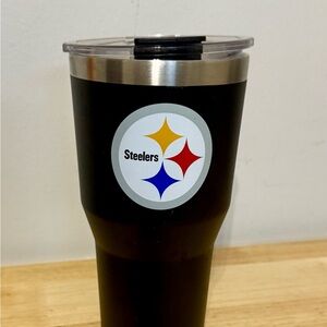 Steelers Black Tumbler with Lid